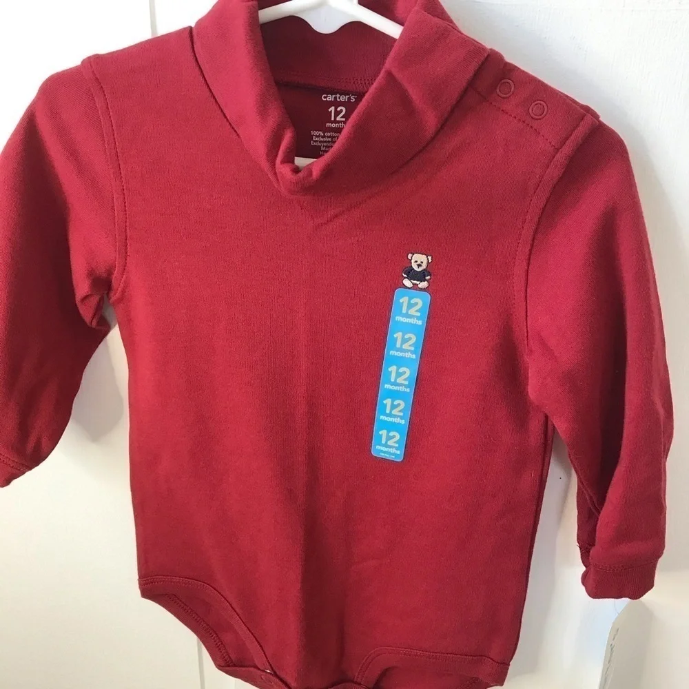 CARTER’S Burgundy Turtle Neck Long Sleeve Onesie PRICE IS FIRM